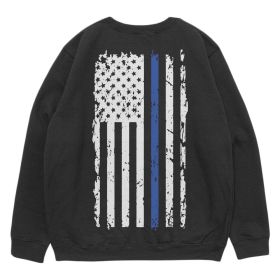 VINT SHIRTAGE BLUE LINE CREWNECK SWEAT SHIRT BLACK (Option: XL)
