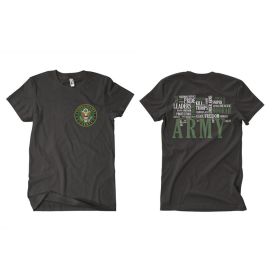 ARMY WORDS MEN'S T SHIRT BLACK (Option: S)