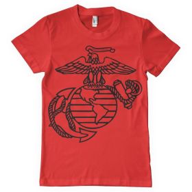 MARINE EMBLEM MEN'S T SHIRT RED (Option: S)