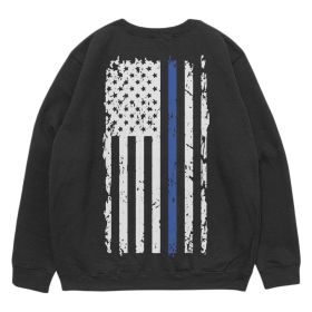 VINT SHIRTAGE BLUE LINE CREWNECK SWEAT SHIRT BLACK (Option: S)