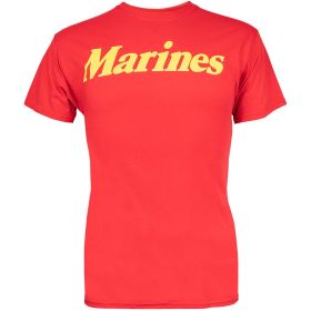 MARINES T SHIRT RED YELLOW IMPRINT (Option: M)