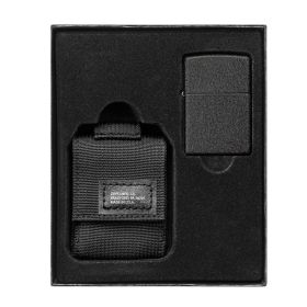 ZIPPO MODULAR POUCH AND BLACK CRACKLE LIGHTER (Option: Black)