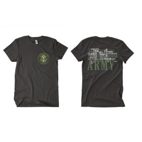 ARMY WORDS MEN'S T SHIRT BLACK (Option: M)
