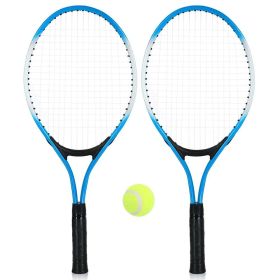 1pair Tennis Rackets With 1pc Tennis Ball & 1pc Bag; For Outdoor Sports; Tennis Playing; Friends And Family Entertainment (Color: Blue)