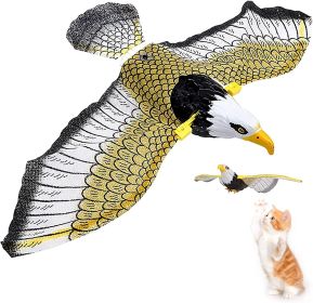 GARENT Flying Bird Cat Toy; Simulation Bird Interactive Cat Toy for Indoor Cats; Interactive Electric Hanging Flying Bird Toy for Cats Kitten Pla (Color: Eagle)