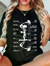 Fashion Tshirt Anatomy of Archery Bow Hunting - Bowhunting T-Shirt (Color: Black, size: XL)
