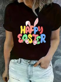 Happy Easter, Family Group, Easter Bunny, Egg Hunting Squad T-Shirt, Women Graphic T Shirts (Color: Black, size: XXL)