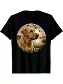 Best Friend Hunting Yellow Labrador Dog With Ducks And Geese T-Shirts, (Color: Black, size: XXL)