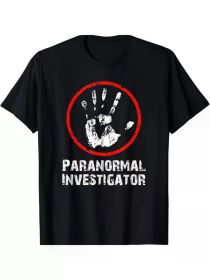 Men's Hunting Paranormal Investigator T-Shirt | 100% Cotton | Casual Round Neck | Bold (Color: Black, size: M)