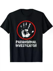 Men's Hunting Paranormal Investigator T-Shirt | 100% Cotton | Casual Round Neck | Bold (Color: Black, size: XXXL)