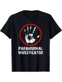 Men's Hunting Paranormal Investigator T-Shirt | 100% Cotton | Casual Round Neck | Bold (Color: Black, size: XXL)