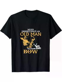 Men's Cotton Archery & Hunting T-Shirt - Breathable, Stretch Fabric with Geometric Print | Perfect for Outdoor Activities (Color: Black, size: XL)