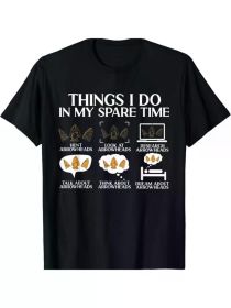 Men's Arrow Hunting Pattern T-Shirt - "Things I Do in My Free Time" Design, 100% Cotton, Casual Outdoor T-Shirt for Fitness, Hiking & Casual Wear (Color: Black, size: XXXL)