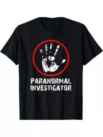 Men's Hunting Paranormal Investigator T-Shirt | 100% Cotton | Casual Round Neck (Color: Black, size: S)