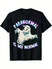 Paranormal Is My Normal Hunting Ghost Hunting Ghost Hunter T-Shirt Halloween Printed T-Shirt (Color: Black, size: XL)