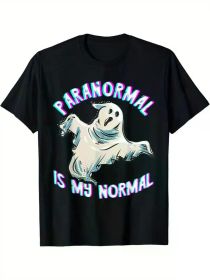 Paranormal Is My Normal Hunting Ghost Hunting Ghost Hunter T-Shirt Halloween Printed T-Shirt (Color: Black, size: XXL)