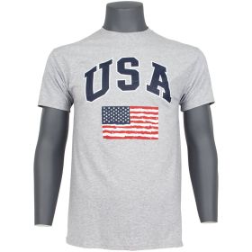 USA W/FLAG TSHIRT (Option: HEATHER GREY S)