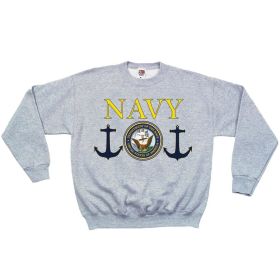 NAVY SEAL CREWNECK SWEAT SHIRT GREY (Option: L)