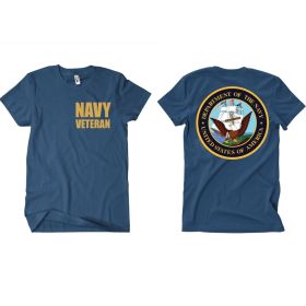 NAVY VETERAN MEN'S T SHIRT NAVY (Option: L)