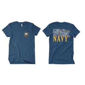 NAVY WORDS MEN'S T SHIRT NAVY (Option: L)