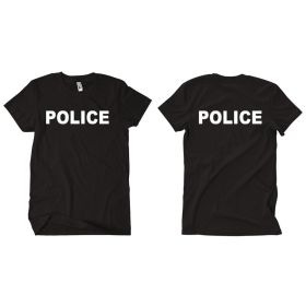 POLICE T SHIRT BLACK (Option: 4XL)
