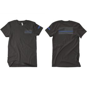 USA FLAG/THIN BLUE LINE T SHIRT BLACK (Option: M)